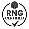 Sello de generador de números aleatorios certificado que muestra la portada